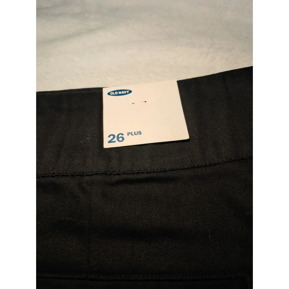 Old Navy Plus Pull On Black Pants Woven Cotton Elastane Size 26 NWT